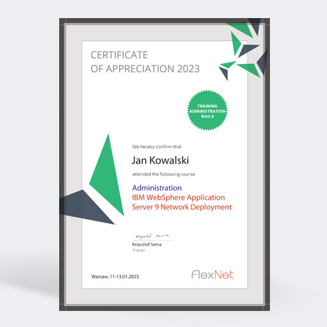 Certificate WAS 9 ND